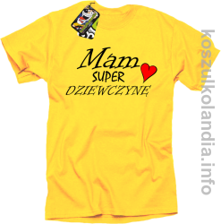 Mam Super Dziewczynę Serce - koszulka męska - żółta