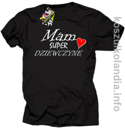 Mam Super Dziewczynę Serce - koszulka męska - czarna