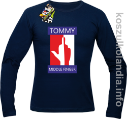 Tommy Middle Finger - Longsleeve męski - granatowa