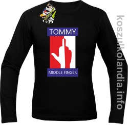 Tommy Middle Finger - Longsleeve męski - czarna