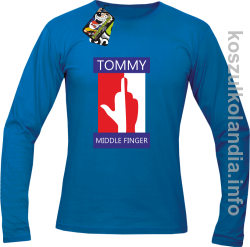 Tommy Middle Finger - Longsleeve męski - niebieska