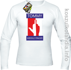 Tommy Middle Finger - Longsleeve męski - biała