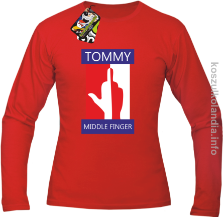 Tommy Middle Finger - Longsleeve męski - czerwona