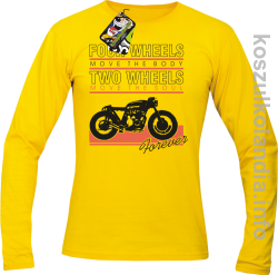 Four Wheels move the body two wheels move the soul FOREVER - Longsleeve męski żółty 