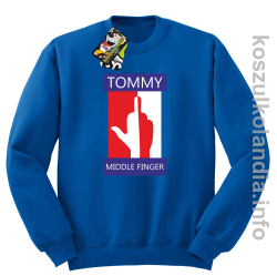 Tommy Middle Finger -  bluza bez kaptura - niebieska