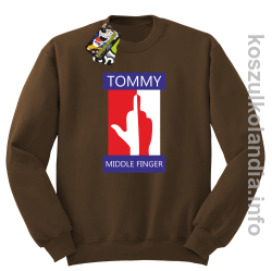 Tommy Middle Finger -  bluza bez kaptura - brązowa