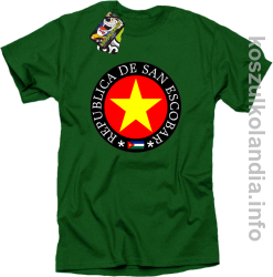 San Escobar Yellow Star Around - Koszulka męska zielona 
