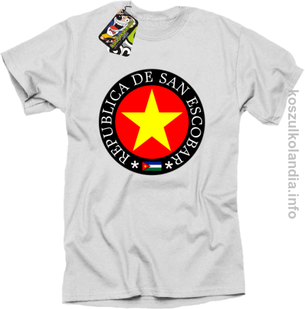 San Escobar Yellow Star Around - Koszulka męska biała 