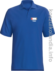 Tata Bateria do ładowania - koszulka męska POLO - niebieska