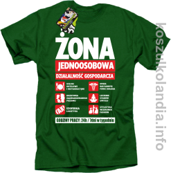Żona - Jednoosobowa działalność gospodarcza - koszulka STANDARD - zielona