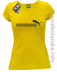 LoveDogs - Koszulka damska żółta