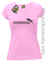 LoveDogs - Koszulka damska jasny róż 
