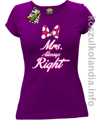 Mrs Always Right - koszulka damska - fioletowa