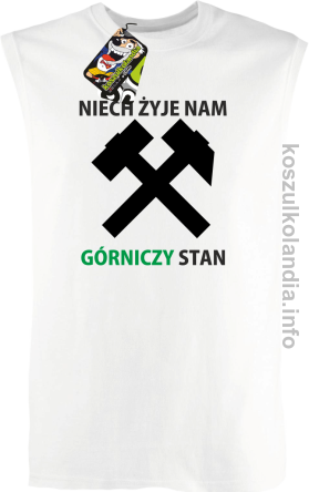 Niech żyje nam górniczy stan - Bezrękawnik męski biały 