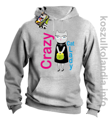 Crazy CAT Lady - Bluza męska z kapturem melanż 