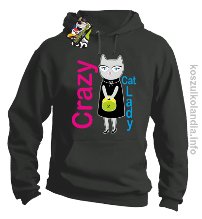 Crazy CAT Lady - Bluza męska z kapturem 