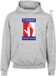 Tommy Middle Finger -  bluza z kapturem dziecięca  - melanż