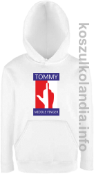 Tommy Middle Finger -  bluza z kapturem dziecięca  - biała