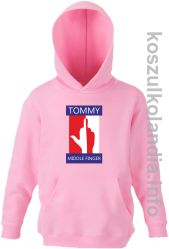 Tommy Middle Finger -  bluza z kapturem dziecięca  - różowa