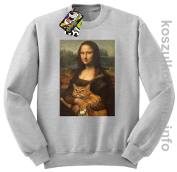 Mona Lisa z kotem - Bluza męska standard bez kaptura melanż 