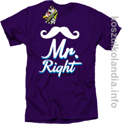 Mr Right - koszulka męska - fioletowa
