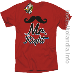 Mr Right - koszulka męska - czerwona