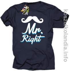 Mr Right - koszulka męska - granatowa