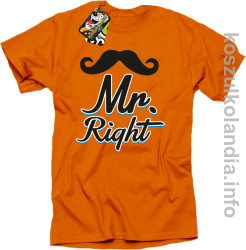 Mr Right - koszulka męska - pomarańczowa
