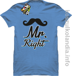 Mr Right - koszulka męska - niebieska