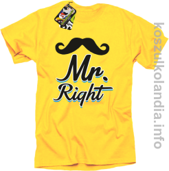 Mr Right - koszulka męska - żółta