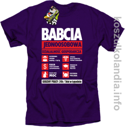 BABCIA - Jednoosobowa działalność gospodarcza - koszulka standard fiolet 