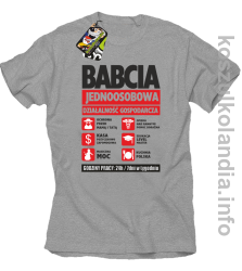 BABCIA - Jednoosobowa działalność gospodarcza - koszulka standard szara