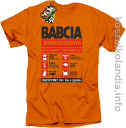 BABCIA - Jednoosobowa działalność gospodarcza - koszulka standard pomarańcz 