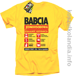 BABCIA - Jednoosobowa działalność gospodarcza - koszulka standard żółta 