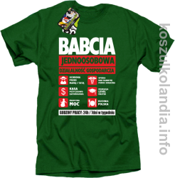 BABCIA - Jednoosobowa działalność gospodarcza - koszulka standard zielona 