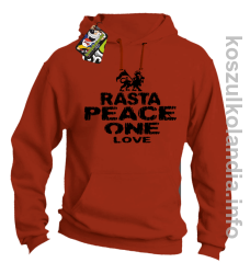 Rasta Peace ONE LOVE - bluza z kapturem - pomarańczowa