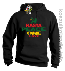 Rasta Peace ONE LOVE - bluza z kapturem - czarna