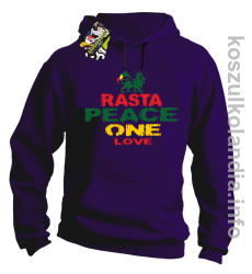 Rasta Peace ONE LOVE - bluza z kapturem - fioletowa