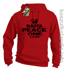 Rasta Peace ONE LOVE - bluza z kapturem - czerwona
