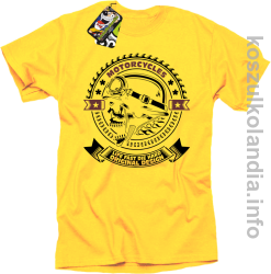 Motorcycles Life Fast Die Hard Original Design Skull - Koszulka męska żółta 
