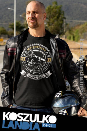 Motorcycles Life Fast Die Hard Original Design Skull - Koszulka męska 