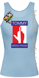 Tommy Middle Finger - top damski - błękitna