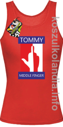 Tommy Middle Finger - top damski - czerwona