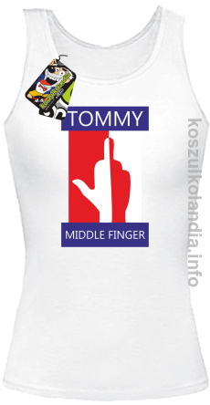 Tommy Middle Finger - top damski - biała