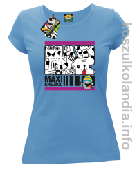 MAXI Krejzol Freaky Cartoon Red Doggy -koszulka damska - błękitny