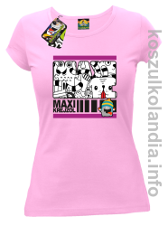 MAXI Krejzol Freaky Cartoon Red Doggy -koszulka damska - różowa