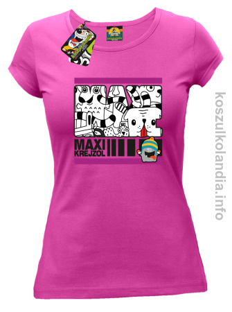 MAXI Krejzol Freaky Cartoon Red Doggy -koszulka damska