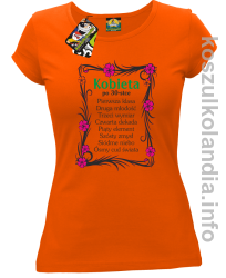 Kobieta po 30 Osiem Cudów Świata - Koszulka damska pomarańcz 