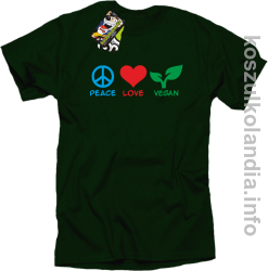 Peace Love Vegan - Koszulka męska butelkowa 