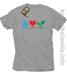 Peace Love Vegan - Koszulka męska melanż 